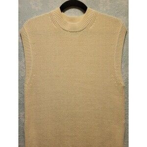 Maxi Sweater Dress Ribbed Cream Small Sleeveless Cotton Preppy Chic Cottage H&M